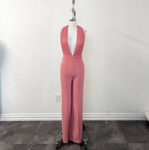 Lulu's Pink Halter Jumpsuit